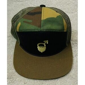 Trucker Hat Men's OS‎ Camo Olive Green Embroidered Logo Adjustable Snapback